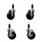 Service Caster 4'' SS Soft Rubber Wheel Swivel 1-1/8'' Expanding Stem Caster Set 2 Brakes, 4PK SCC-SSEX20S414-SRS-2-TLB-2-118 - alternate 1